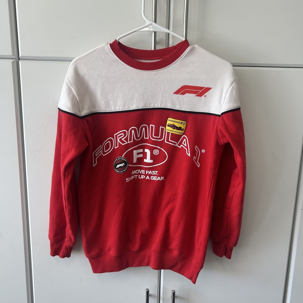 Formula 1 F1 Official Crewneck Sweatshirt Red White Racing XS Hybrid Apparel